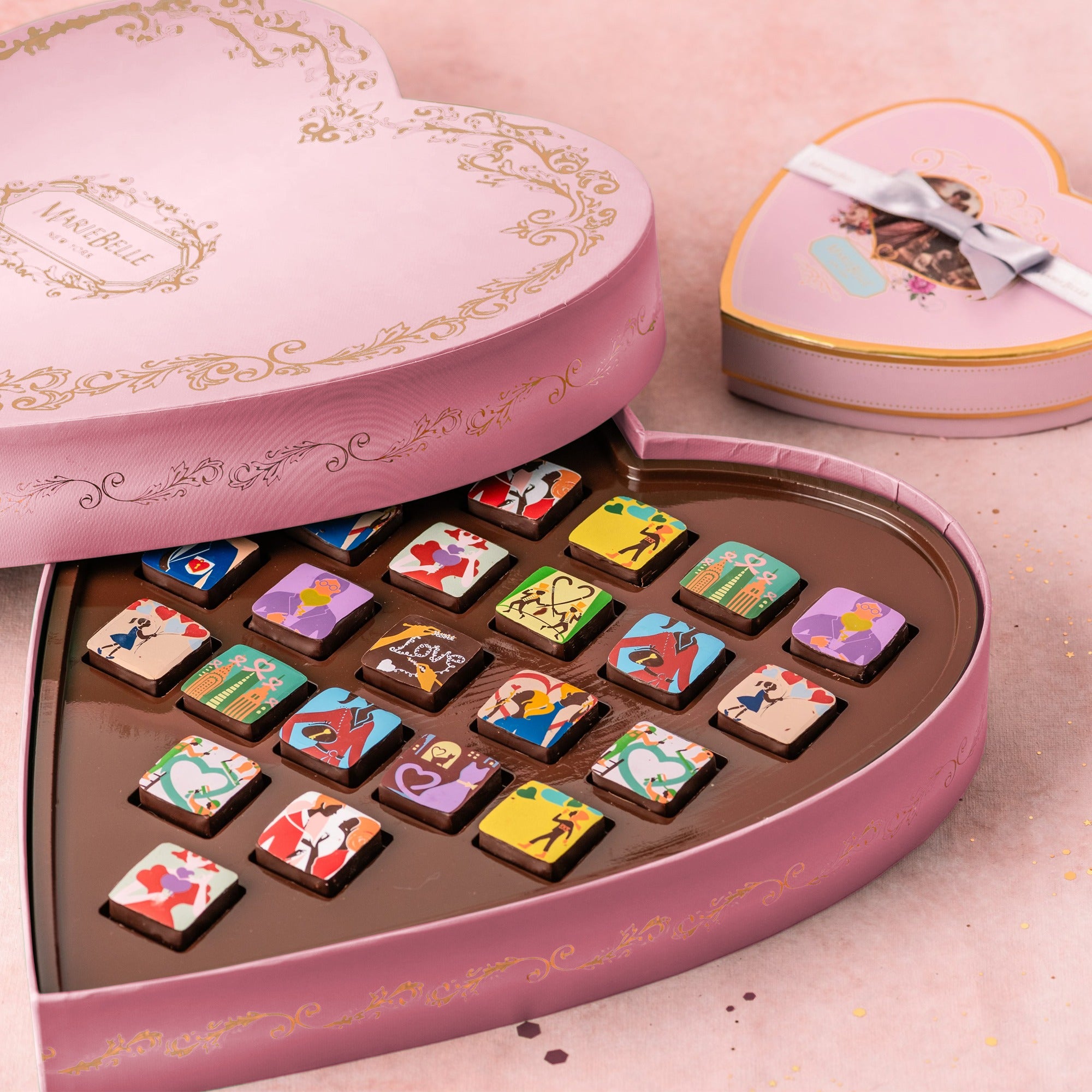 25pc Cupid’s Valentine Pink Heart Box