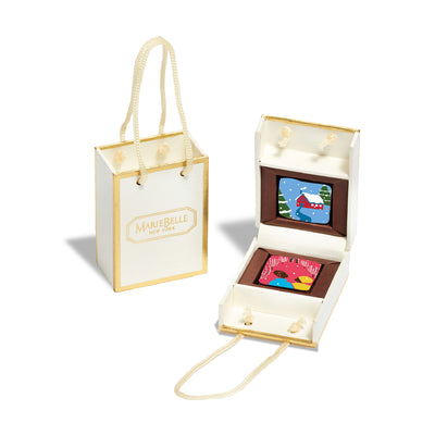 2pc Chocolate Ganache in Gold Tote Box (Christmas Edition)