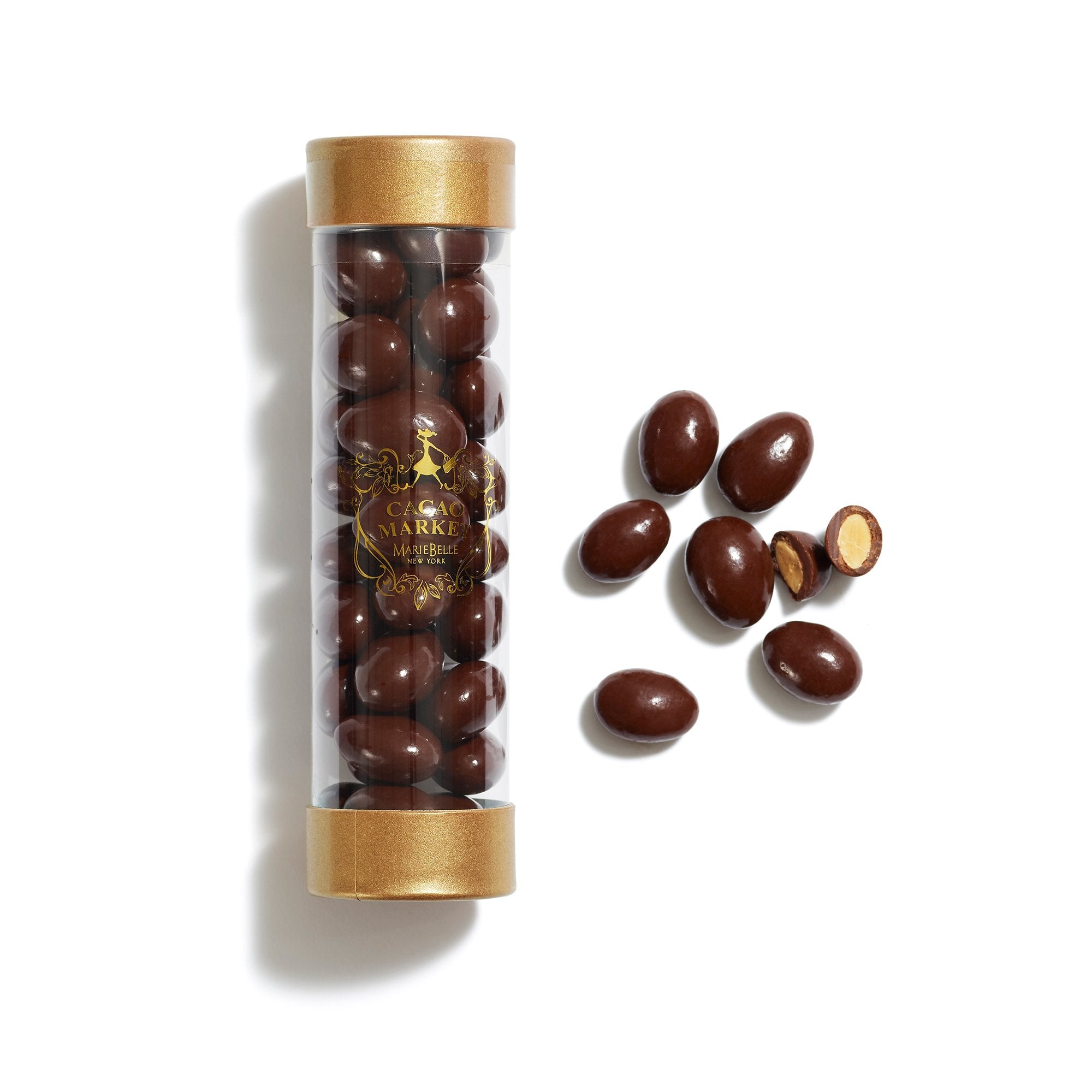 Cylinder Dark Chocolate Caramelized Almonds